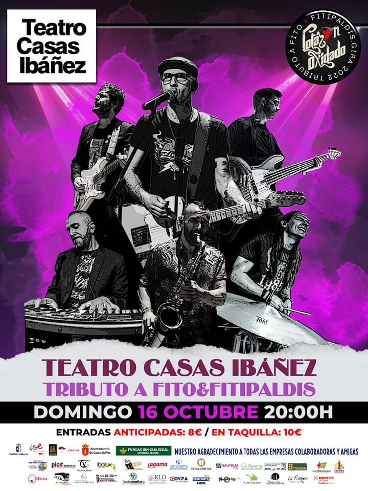 Cartel Tributo a Fito y Fitipaldis en el teatro.
