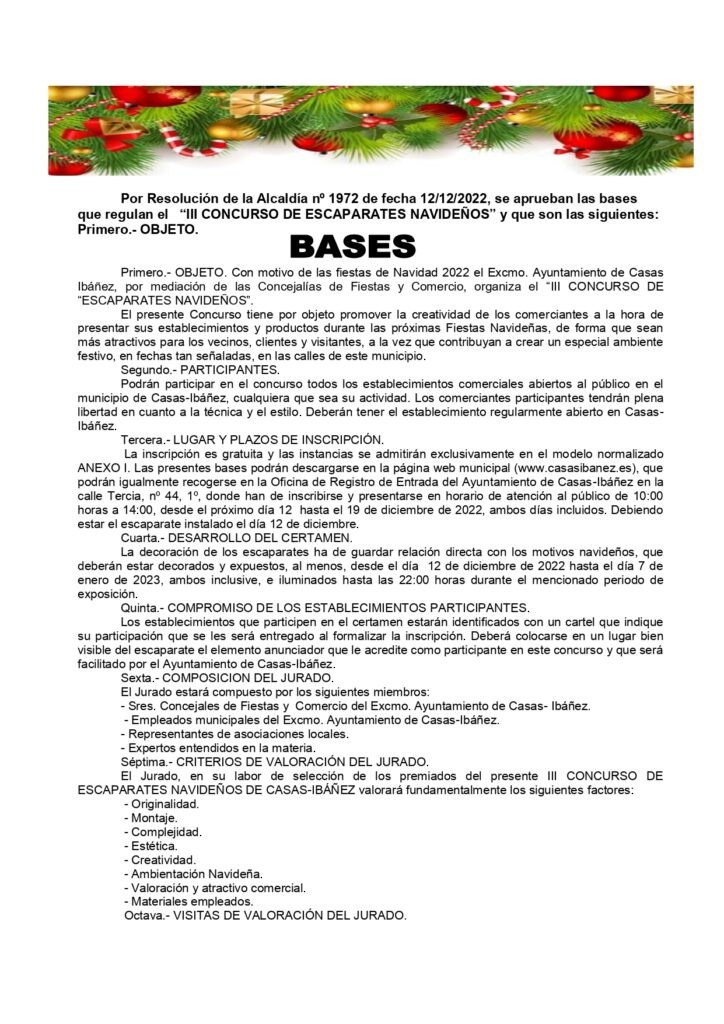 Bases del III Concurso de Escaparates